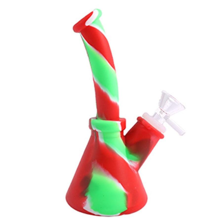 7" silicone bong with bowl - shell Shock