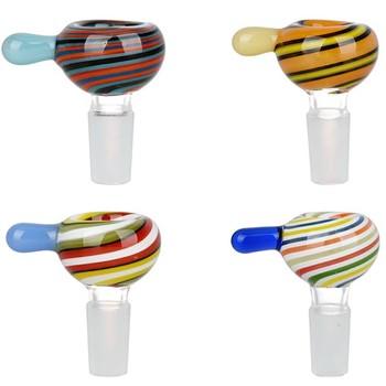 Retro candy striped 14mm glass bowl - Shell Shock