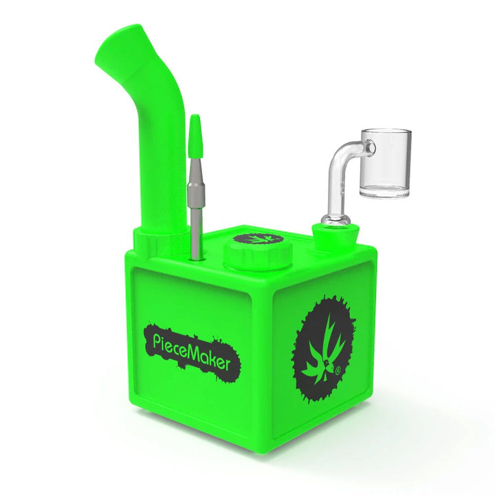 piecemaker kube glow green silicone bong