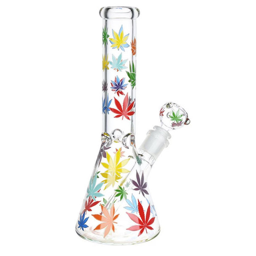 Rainbow leaf pride beaker Bong - Shell Shock