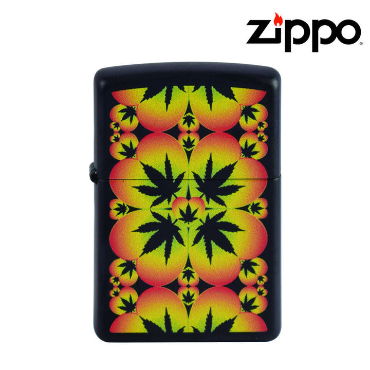 Zippo lighter Black Cannabis Pattern - Shell Shock
